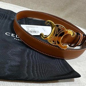 Celine Medium Triomphe belt in Tan